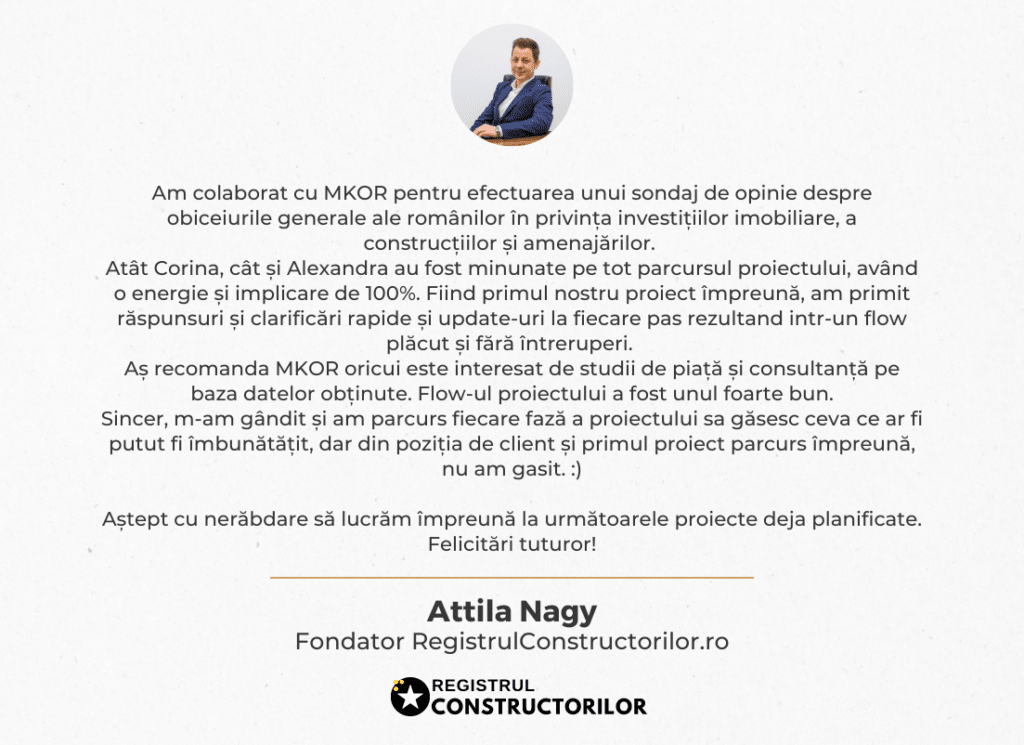 Reprezentare grafică a metodologiei MKOR pentru măsurarea satisfacției clienților.