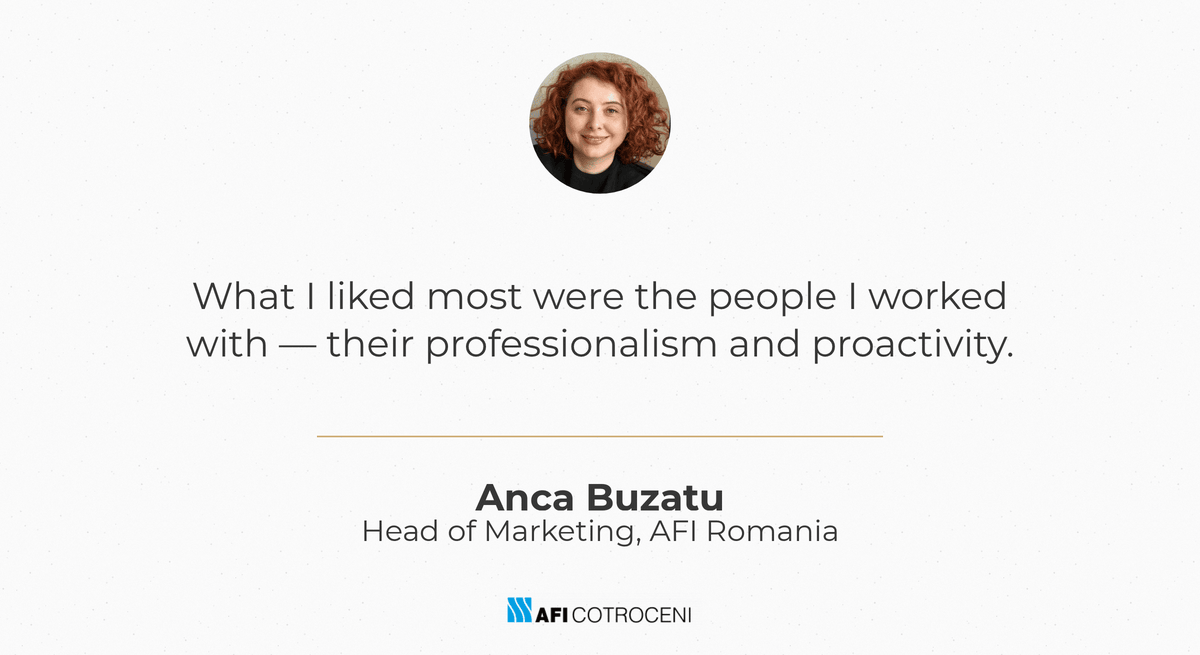 Anca Buzatu, Head of Marketing, AFI Romania