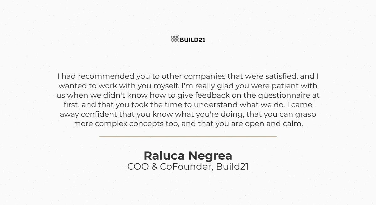 Raluca Negrea, COO & CoFounder at Build21