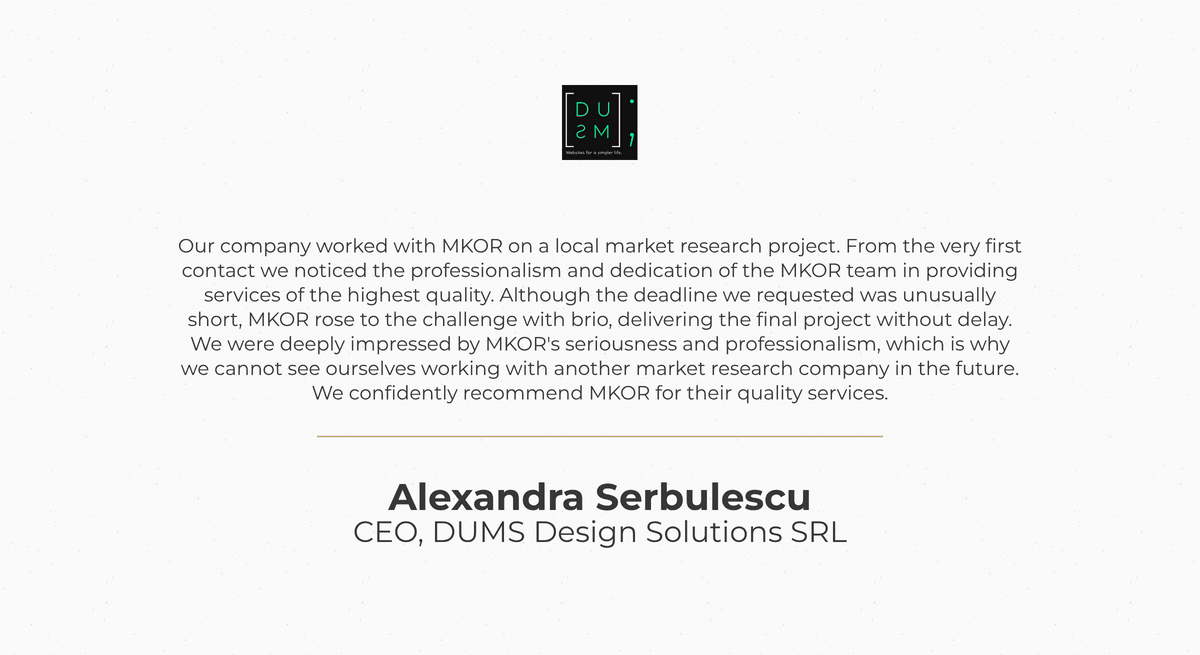 Alexandra Serbulescu, CEO at DUMS Design Solutions SRL
