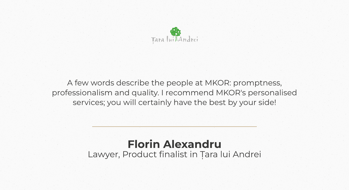 Florin Alexandru, Lawyer at Product finalist in Țara lui Andrei