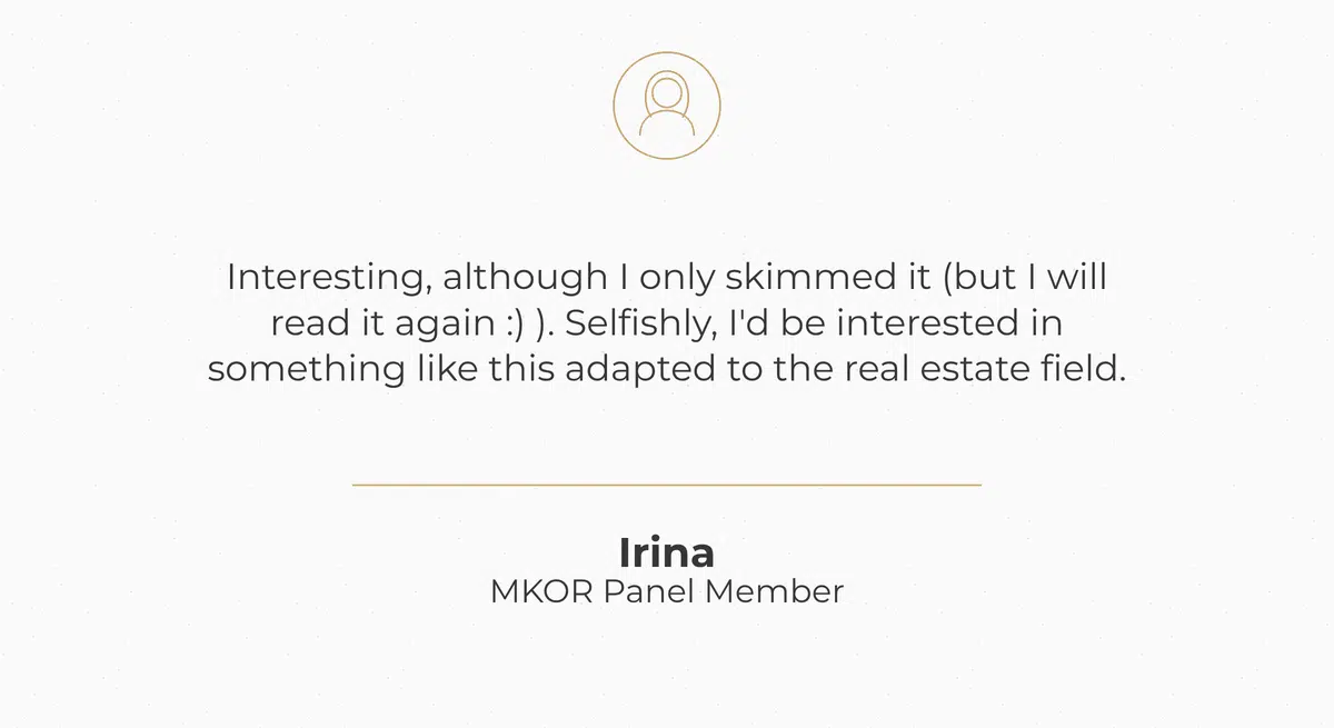 Irina, MKOR Panel Member