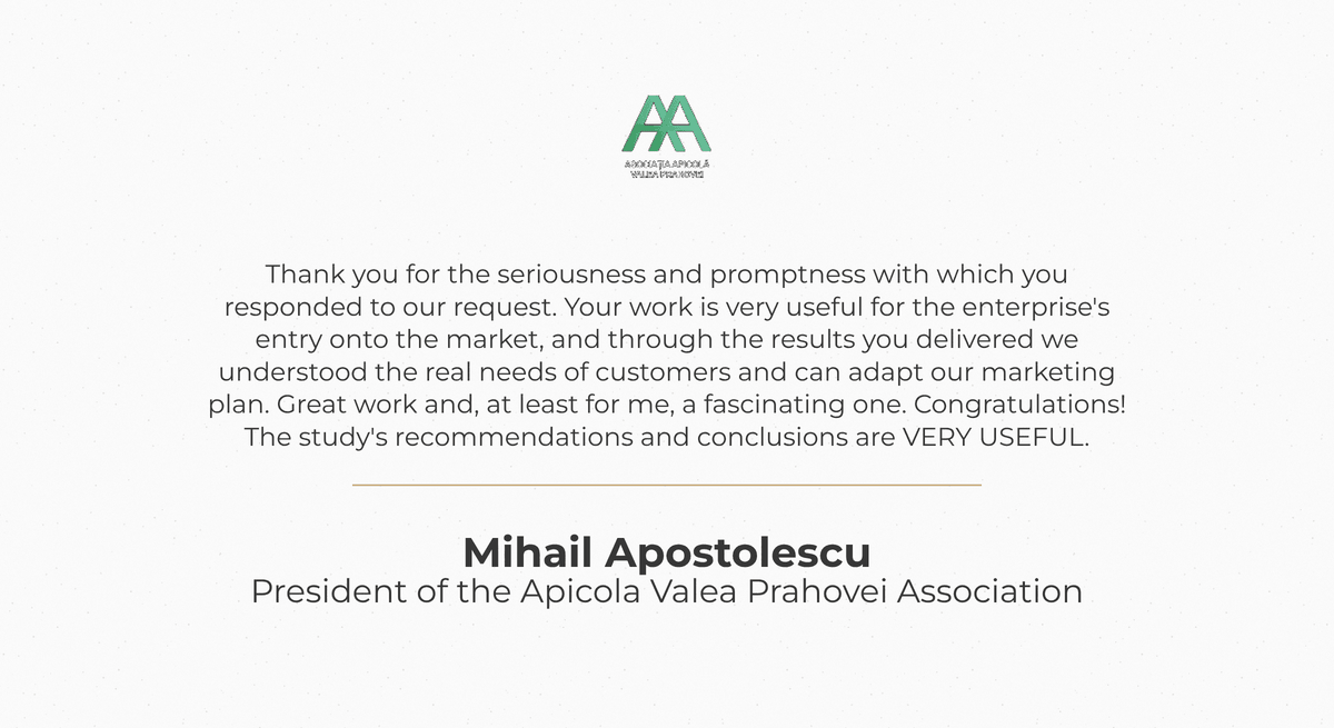 Mihail Apostolescu, President of the Apicola Valea Prahovei Association