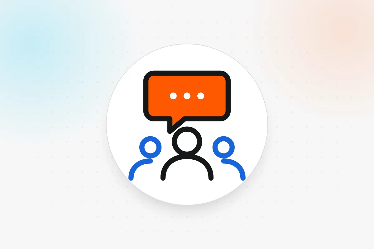 Focus group icon: moderated discussion with participants